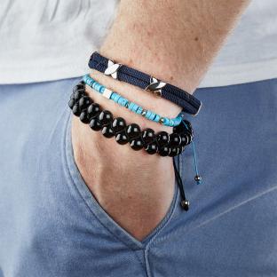 Bracelet Noir Geographical Norway Corde 3 Motifs vue 3