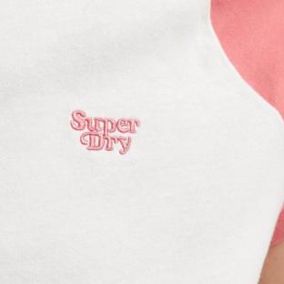 T-shirt Rose/Écru Femme Superdry Raglan vue 2