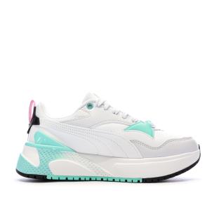 Basket Blanche/Roses/Turquoises Femme Puma R78 Disrupt vue 2