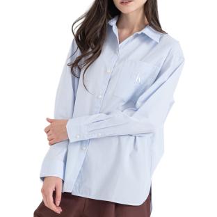Chemises Bleu Femme Calvin Klein Jeans Poplin Relaxed pas cher
