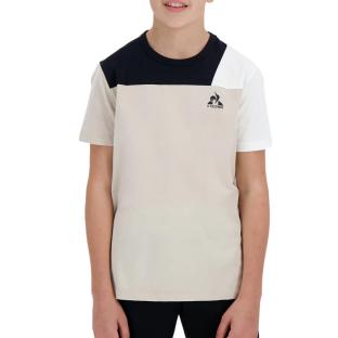 T-Shirt Beige/Noir Garçon Le Coq Sportif Graphique pas cher