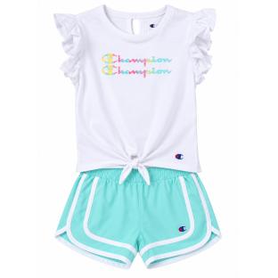 Ensemble Blanc/Turquoise Fille Champion C414ST888 vue 0