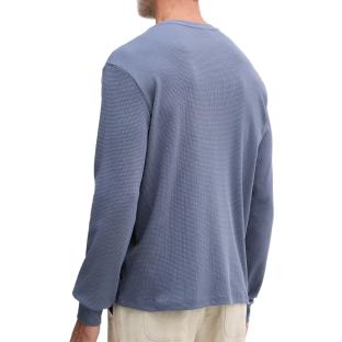 Blaues Herren-Sweatshirt von Calvin Klein Jeans mit Waffel-Muster und Aufnähern Ansicht 0