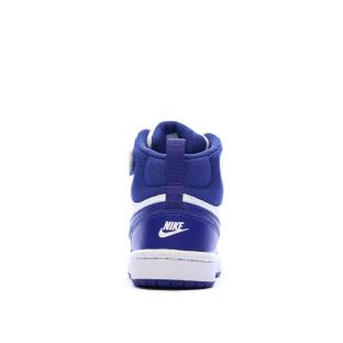 Baskets Blanches/Bleu Garçon Nike Court Borough Mid 2 vue 0