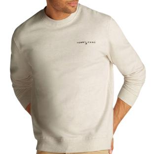 Sweat Beige Homme Tommy Hilfiger Linear Crew vue 0