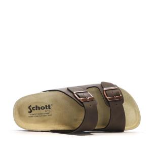 Sandales Marrons Lisses Homme Schott Arthur vue 2