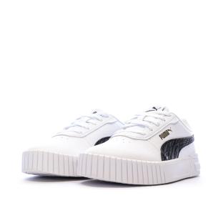 Baskets Blanche/Noir Fille Puma Carina 2.0 Zebra vue 6