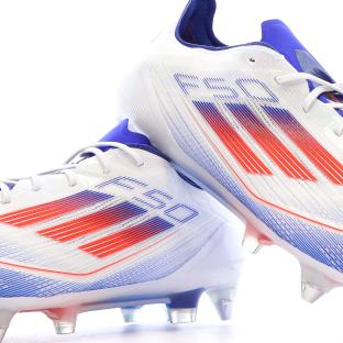 Chaussures de Foot Blanc/Bleu Adidas F50 Elite SG vue 0