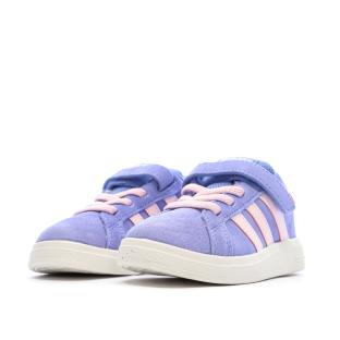 Baskets Violette/Rose Fille Adidas Grand Court vue 0