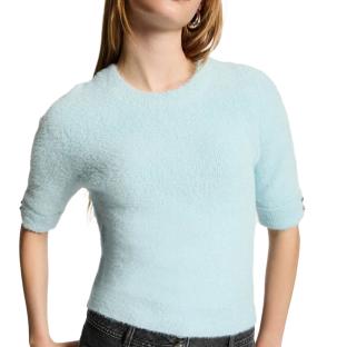 Pull Manches Courtes Turquoise Femme Morgan MTOM pas cher