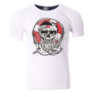 T-shirt Blanc Homme La Maison Blaggio MORO pas cher