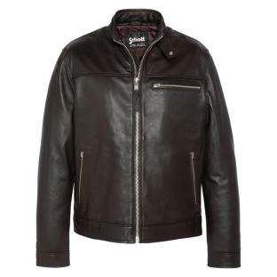 Blouson en cuir Marron Homme Schott Blouson WILLIAM pas cher