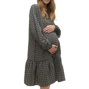 Robe de grossesse Noire/Beige Femme Mamalicious Anna pas cher