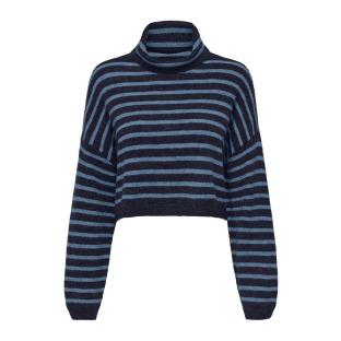 Pull Col roulé Bleu/Noir Femme Only Talio vue 0