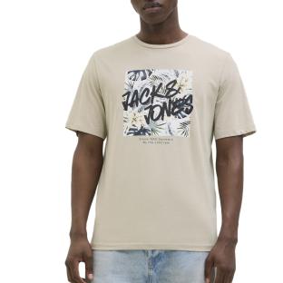 T-shirt Beige Homme Jack & Jones Hawaiitee vue 2