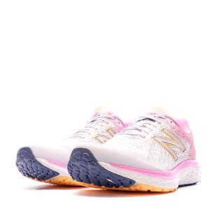 Chaussures de running Blanc/Rose Femme New Balance W680 vue 6