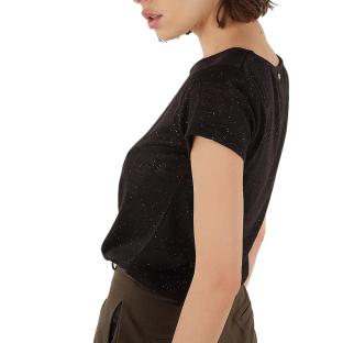 T-shirt Noir Femme Deeluxe Glitter To W vue 2