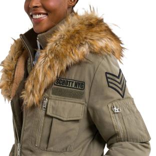 Parkas Kaki Femme Schott Army vue 3