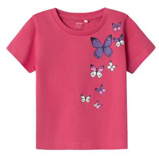 T-shirt Rose à Motifs Fille Name it Beate pas cher