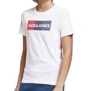 T-shirt blanc Garçon Jack & Jones Logo 12152730 pas cher