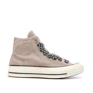 Baskets Taupe Femme Converse Chuck 70 Suede vue 2