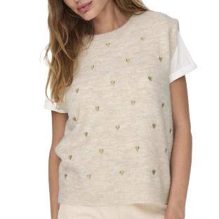 Pull Sans Manches Beige Femme Only Melody vue 3