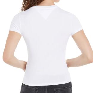 T-shirt Blanc Femme Tommy Hilfiger Linear 98 vue 2
