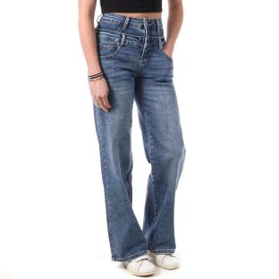 Jean Loose Bleu Femme Monday Premium Bleach pas cher