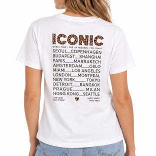 Weißes Damen-T-Shirt „Mutter und Tochter“ mit Iconic-Leopardenmuster Ansicht 0