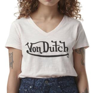 T-shirt Rose Femme Von Dutch Slub pas cher