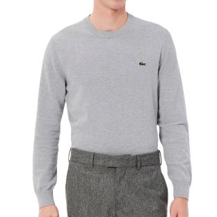 Pull Gris Homme Lacoste Organic Cotton Crew pas cher