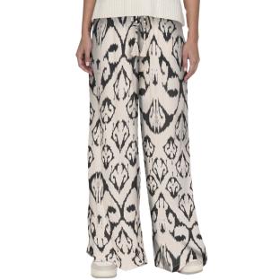 Pantalon fluide Beige/Noir Femme JDY Life Wide pas cher
