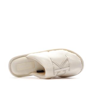 Chaussons Blanc Femme Calvin Klein Jeans Slipper Satin Moire vue 4