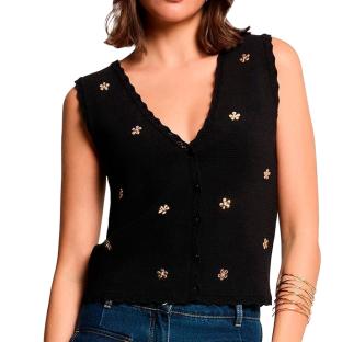 Gilet Sans Manches Noir/Doré Femme Morgan MCLARI vue 0