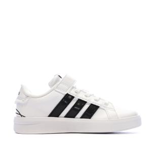 Baskets Blanc/Noir Enfant Adidas Grand Court vue 0
