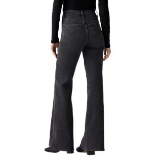 Jean Noir Femme Levi's Ribcage Bells Med Indigo A7503 vue 2