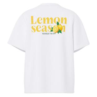 T-shirt Blanc Femme Pieces Oda Lia Ss Lemon vue 0