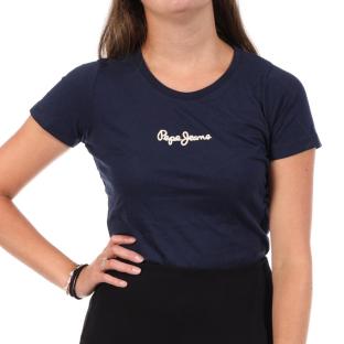 T-Shirt Marine Femme Pepe jeans PL5000200 vue 0
