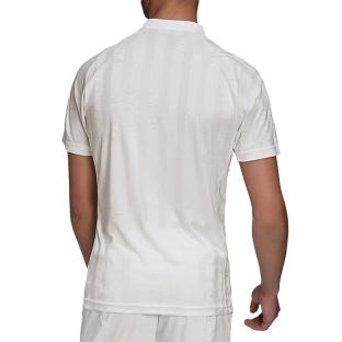 Polo Blanc Homme Adidas Freelift vue 2