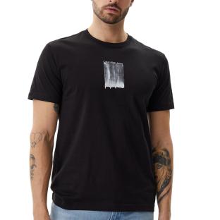 T-Shirt Noir Homme Calvin Klein Jeans Brush Stroke Graphic pas cher