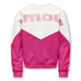 Sweat Rose/Blanc Fille Kids ONLY Kogruna vue 0