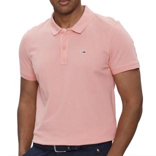 Polo Rose Homme Tommy Hilfiger Slim Plackett pas cher
