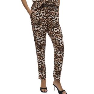 Pantalon fluide Léopard Noir/Beige Femme Vero Moda Easy Joy pas cher