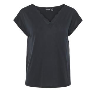 T-Shirt Noir Femme Pieces Kamala pas cher