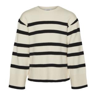 Pull Ecru/Noir Fille Vero Moda Saba pas cher