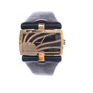 Montre Analogique Acier et Cuir Marine Femme Nina Ricci 120 Diamants vue 2