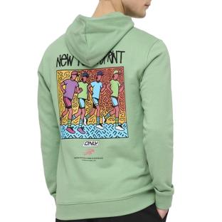 Sweat Vert Homme Only & Sons Print Logo vue 0