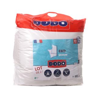 CBD Lot de 2 Oreillers Synthétique Blanc Dodo 60x60cm pas cher