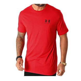 T-shirt Rouge Homme Under Armour Left Chest vue 0