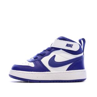 Baskets Blanc/Bleu Garçon Nike Court Borough vue 0